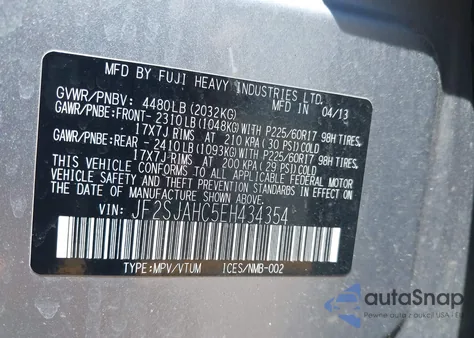 2014 Subaru Forester 2.5I Limited from USA, damaged, VIN JF2SJAHC5EH434354